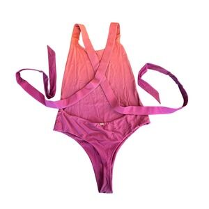 MBM Swim Ethos One Piece Swimsuit Orange Ombre XXL Marcia B Maxwell 1FW24030006